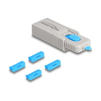 Set Bllokues për Porta Delock DisplayPort / 4 Copë + Vegël për Zhbllokim