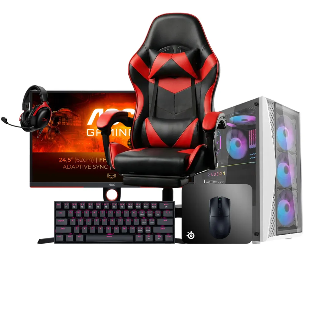 SPRING BUNDLE 10 / Ryzen 7 7800X3D / 24GB DDR5 / 1TB / RTX 5060 8GB + 25 AOC 25G3ZM/BK 240Hz + Redragon K630RGB + HyperX Cloud 3 + Razer Viper V3 + DJ2319F + Mauspad - 1