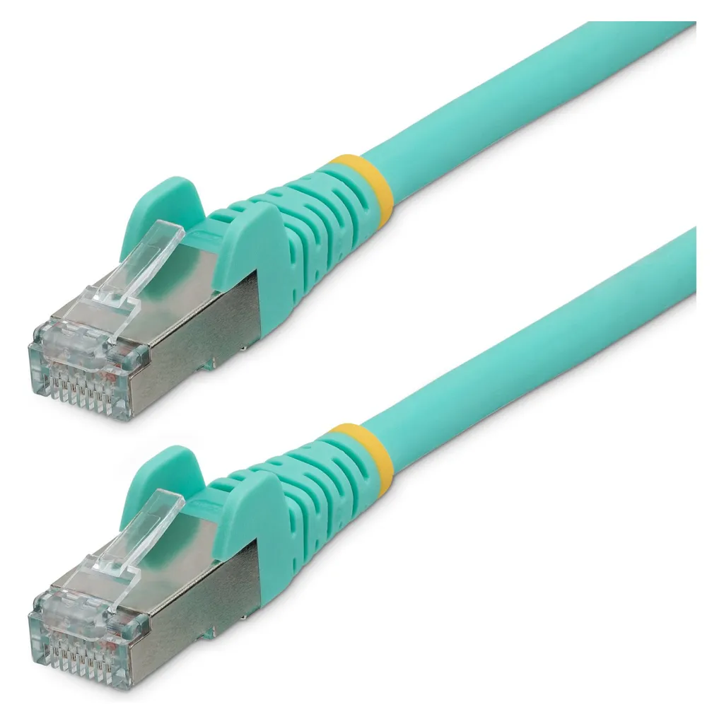 StarTech CAT6a 0.5m S/FTP LSZH Patch Cable 10GbE 500MHz 100W PoE++ Ethernet Network Cable Aqua - 1
