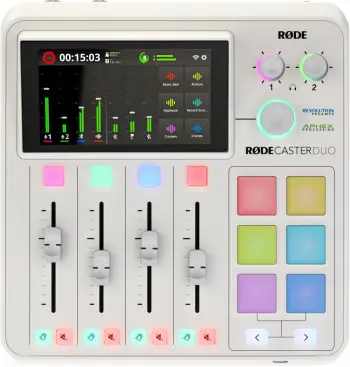 Studio Audio Rode RDECaster Duo / WLAN + Bluetooth + USB‑C – Bardhë