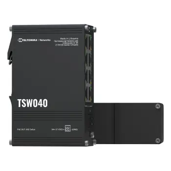 Switch Teltonika TSW040 / Unmanaged / 8‑Port Fast Ethernet / PoE / Unmanaged / DIN‑Rail
