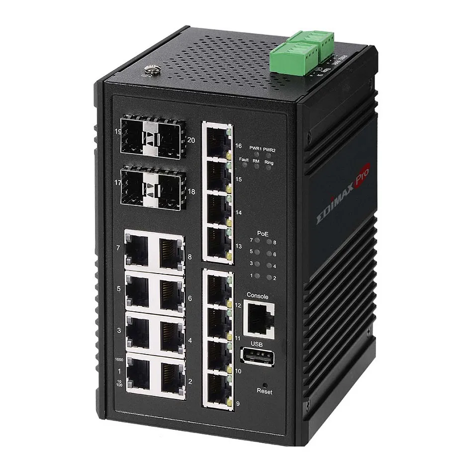 Switch EDIMAX / Managed / 16‑Port Gigabit + 4x SFP / PoE+ Web Managed / 8x PoE+ - 1