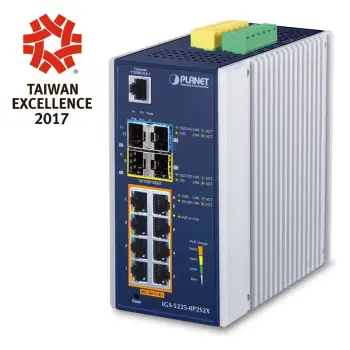 Switch PLANET Managed L3 / 8‑Port Gigabit + 2xSFP +2xSFP+ / PoE+