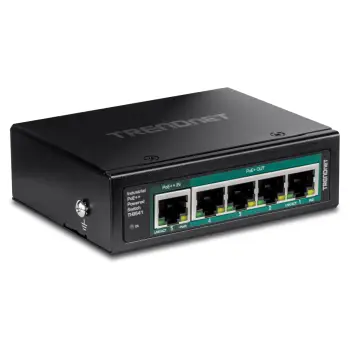 Switch TRENDnet TI‑B541 / Unmanaged / 5‑Port Gigabit / DIN‑Rail / PoE++