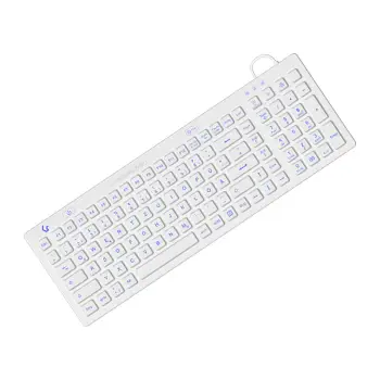 Tastierë me kabllo KeySonic KSK‑6031INEL / IP68 / QWERTZ / German Language – Bardhë