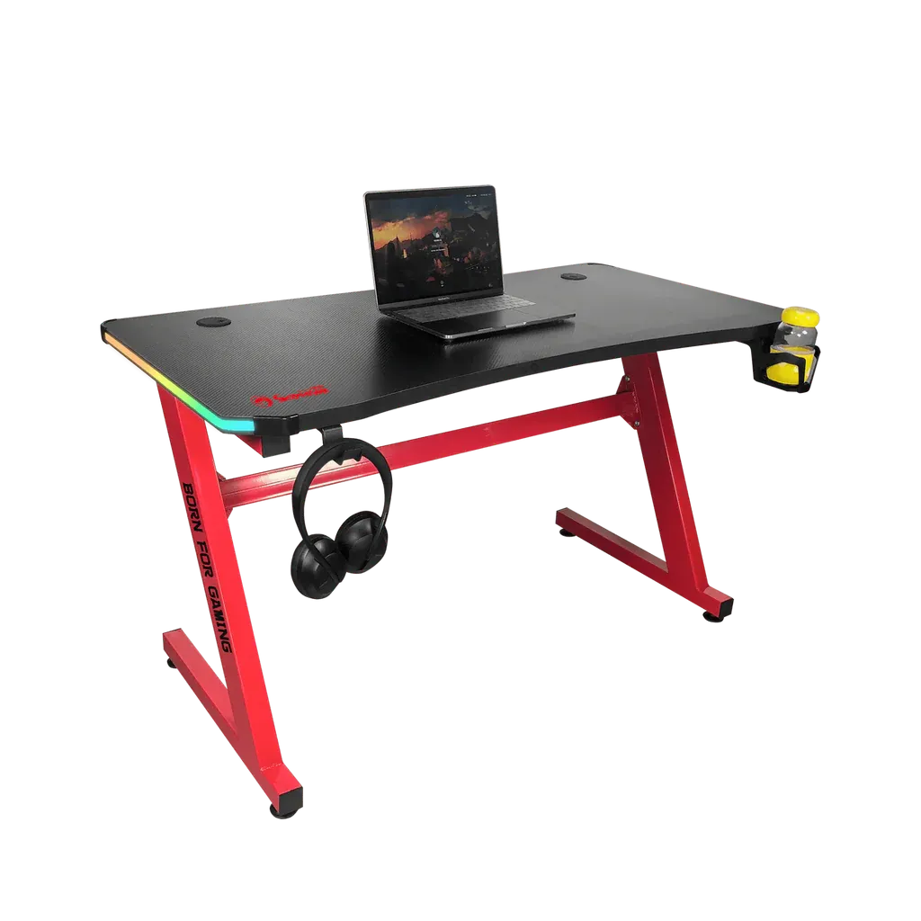 Tavolinë Gaming MARVO DE-08 / 110 x 60 x 74 cm – Zezë/Kuqe - 1