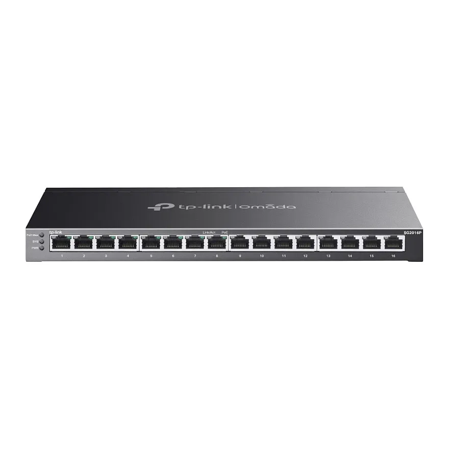 TP-Link Omada SG2016P – 16-Port Gigabit Smart Managed PoE+ Switch (120W, Rackmount/Desktop) - 1