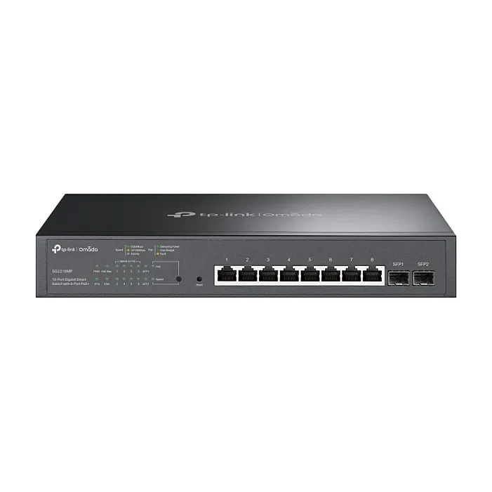 TP-Link Omada SG2210MP 8-Port Gigabit Smart Managed PoE+ Switch | 8x PoE 150W | 2x SFP | VLAN | Cloud Managed | Rackmount Metal Switch - 1