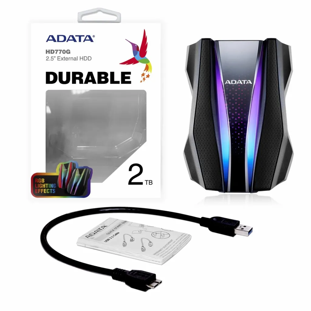 Disk I jashtëm, ADATA HD770G external hard drive 2 TB Black - 7