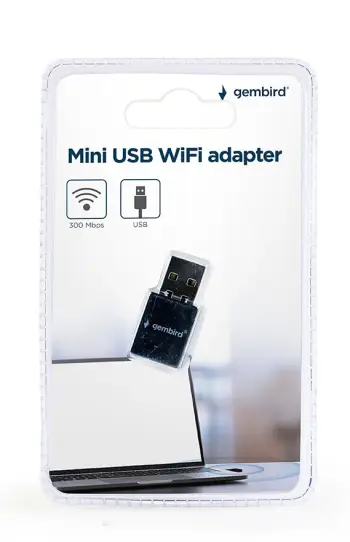 USB, Gembird WNP-UA300-01 Mini USB WiFi adapter 300 Mbps