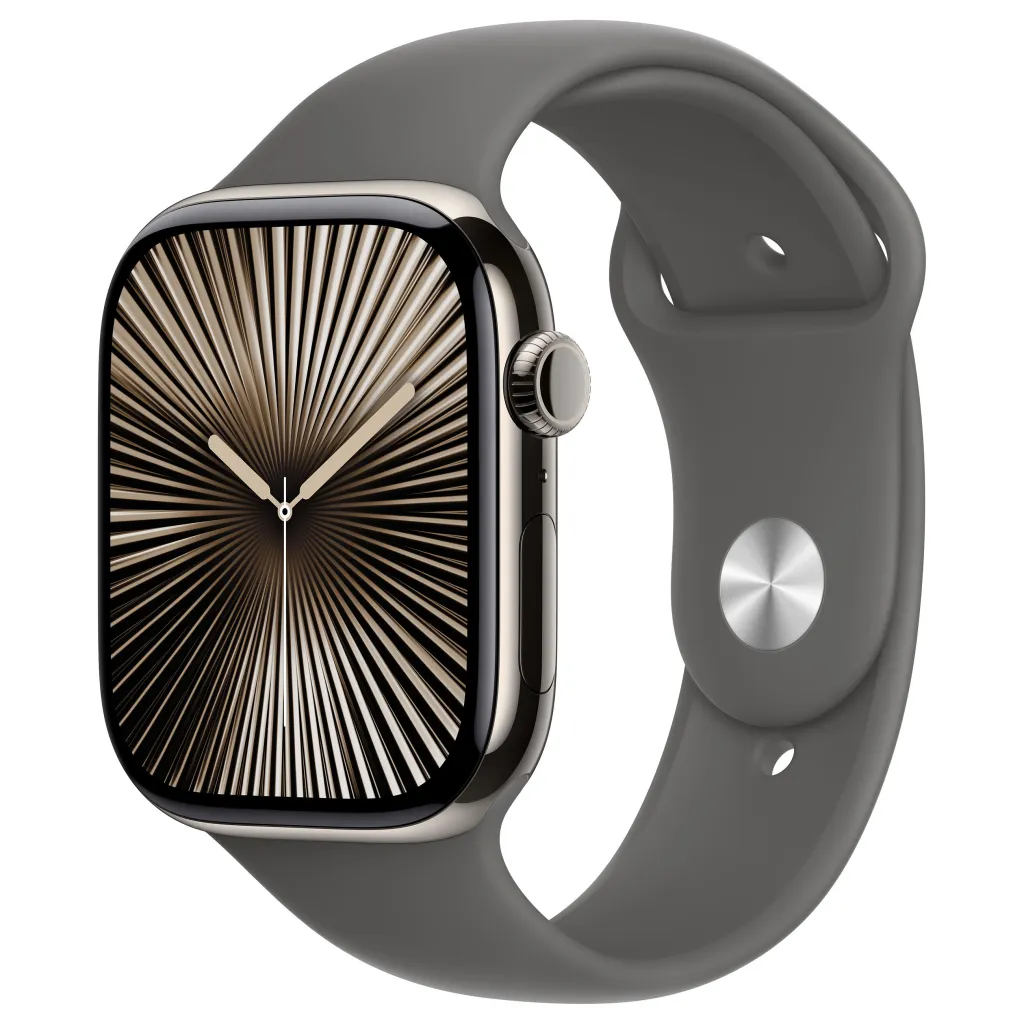 Orë e mençur Apple Watch Series 10 GPS + Cellular 46mm Natural Titanium Case with Stone Grey Sport Band - S/M - 2