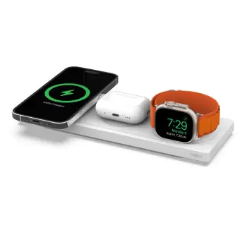 Adapter Belkin BoostCharge Pro 15W 3-In-1 Wireless MagSafe Charging Pad WHITE