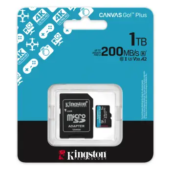 Kartë e memories, CARD Kingston 1TB microXC Canvas Go Plus Gen4 200MB/s A2 U3 V30 Card + Adapter