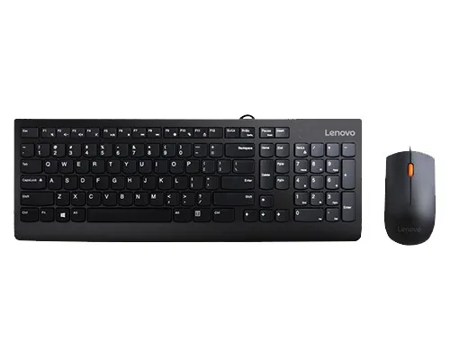 Tastierë dhe maus, Lenovo 300 keyboard Mouse included Universal USB QWERTY US English Black - 2