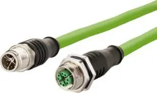 Kabllo rrjeti Metz Connect 142M2X12100 M12, 10m, PUR rezistente ndaj acidit dhe UV, jeshile