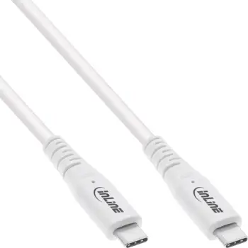 Kabllo USB4 InLine, USB C në USB C, 240W PD, 1.5m, e bardhë