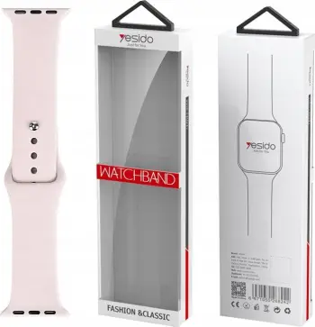 Rrip ore inteligjente Yesido WB44, për Apple Watch 38/40/41 mm, silikon, rozë e çelët