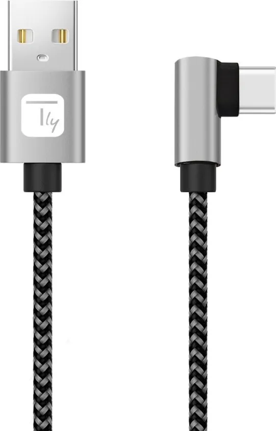 Kabllo USB Techly, USB A 2.0 në USB C 3A, 0.5m, antracit - 1