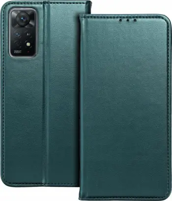 Futera portofol Smart Magneto për Xiaomi Redmi Note 13, me magnet, me xhep për karta, e gjelbër e errët