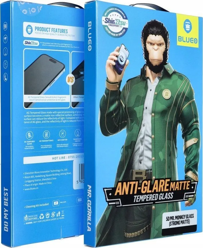 Mbrojtës ekrani Mr. Monkey 5D për Apple iPhone 16 Pro, Strong Matte, i zi - 2