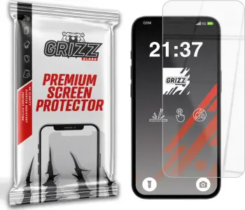 Xham mbrojtës Grizz HybridGlass 9H për Apple iPhone 16e, transparencë e lartë, rezistent ndaj gërvishtjeve
