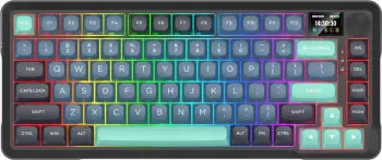 Tastierë gaming Redragon K724 PRO Wireless, mekanike 81 taste Mint Mambo, me ekran Hype dhe knob, e zezë