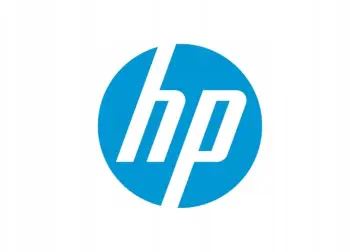 Logo HP zyrtar, grafik rrethor, i kaltër