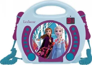 CD Player portativ për fëmijë Lexibook Snow Queen, 2 mikrofona, dizajn Frozen, shumëngjyrësh