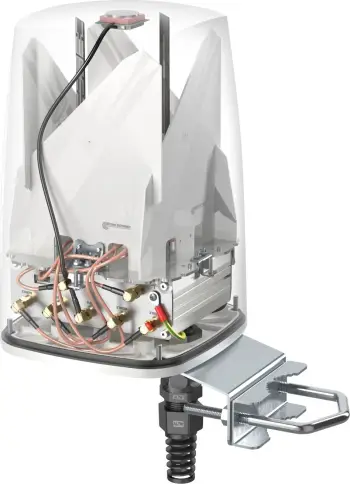 Antena rrjeti QuWireless AX50S, omnidireksionale, LTE 5G Wi Fi GPS, IP67, e bardhë