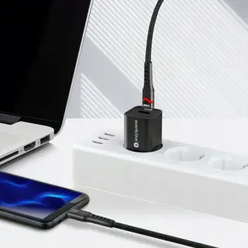 Kabllo USB C Usams EverActive CBB-2PDRS, 2m, 240W PD, e zezë