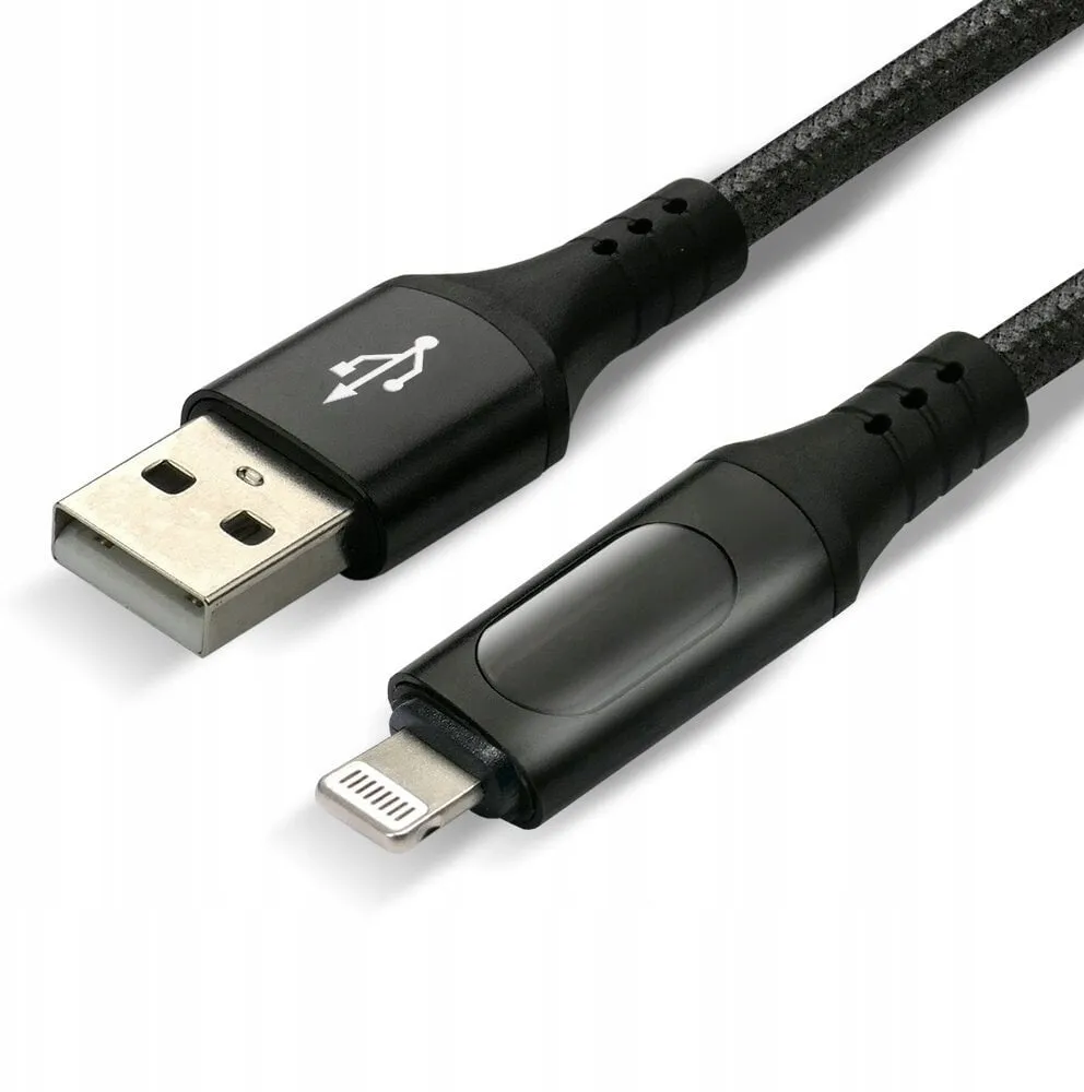 Kabllo USB Usams EverActive CBB-1IBL, Lightning, 1m, e zezë - 1