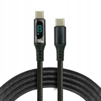 Kabllo USB Type C Usams EverActive CBB-1PD5L, 1m, 100W PD, e zezë