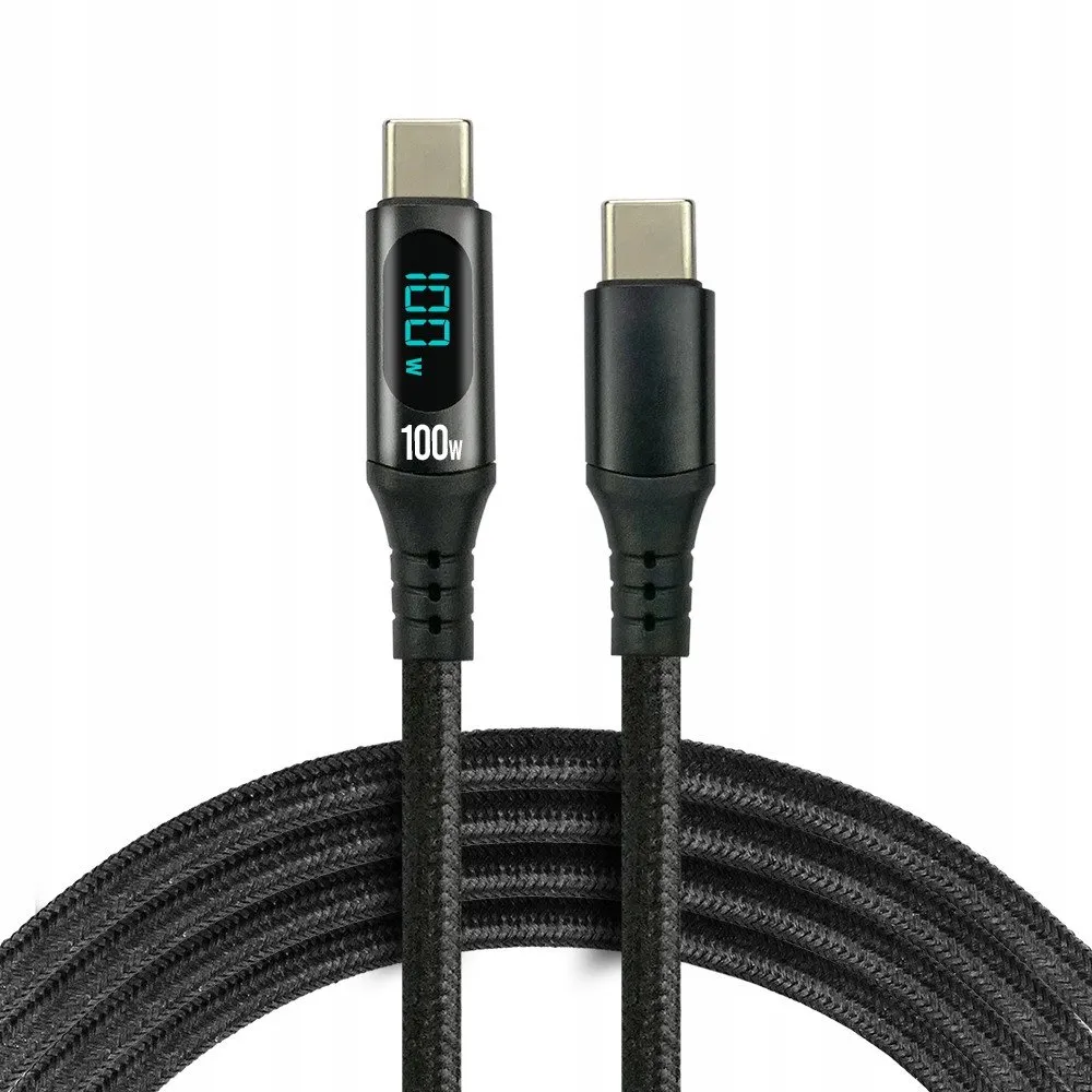 Kabllo USB Usams EverActive CBB-2PD5L, USB C në USB C, 100W PD, 2m, e zezë - 1