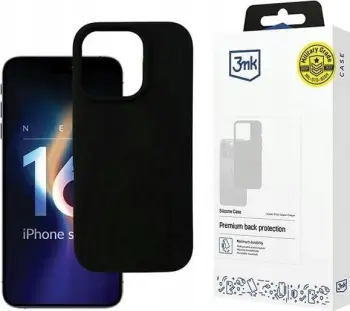 Mbulesë silikoni 3mk për Apple iPhone 16 Pro Max, rezistente ndaj goditjeve, e zezë