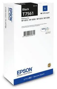Kasetë boje Epson T7561, 50ml, 2500 faqe, e zezë