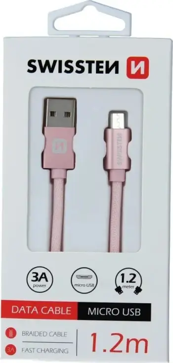 Kabllo USB në Micro USB Swissten, 1.2m, ngjyrë gold