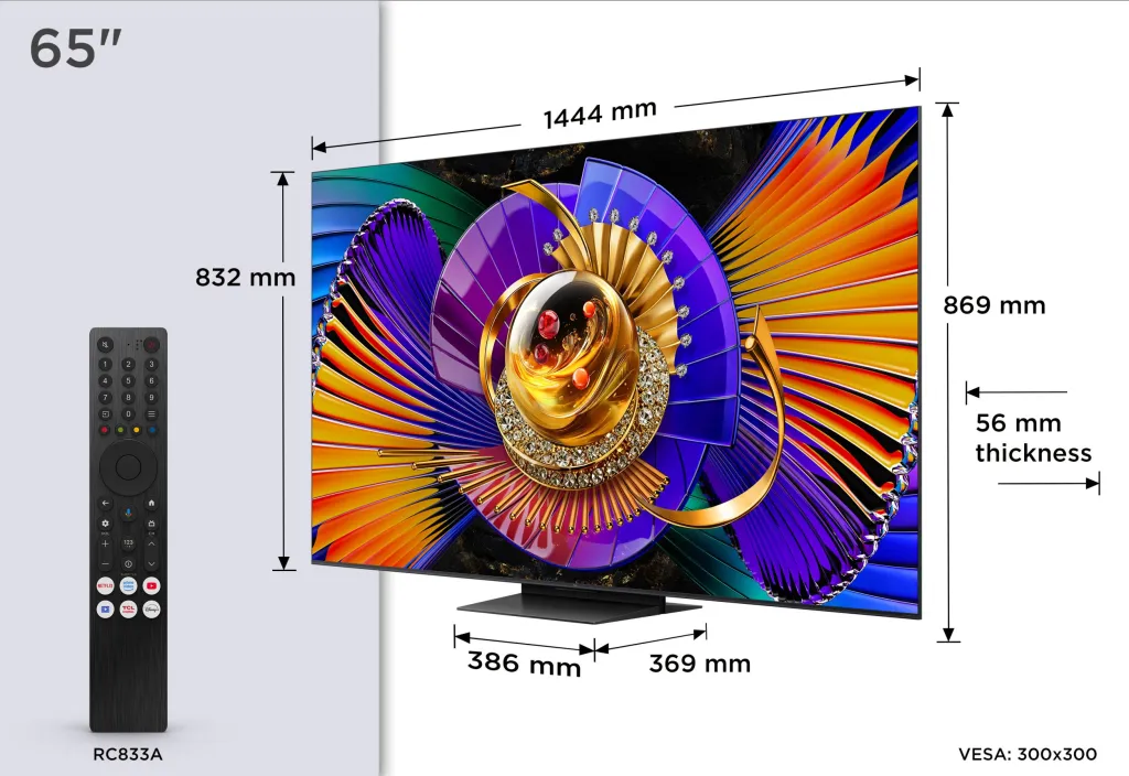 Televizor TCL C7L, 65", 4K UHD, SQD Mini LED, i zi - 1