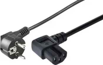 Kabllo rryme Microconnect Power Cord CEE 7/7, prizë me kënd, e zezë