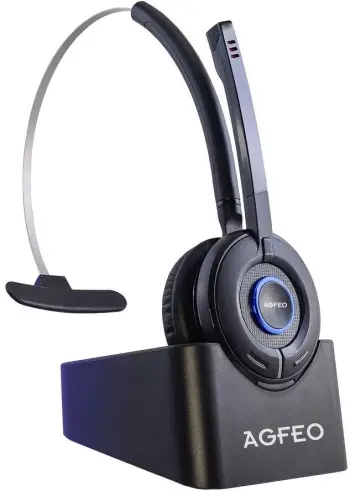 Kufje profesionale Agfeo 6101543, DECT IP, me mikrofon, e zezë