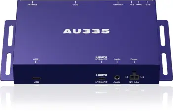 Media player digjital BrightSign AU335, audio profesional, mbështetje Dolby Atmos, blu