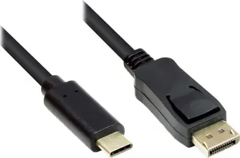 Adapter video Alcasa GC-M0105, USB Type-C në DisplayPort, 1 m, i zi