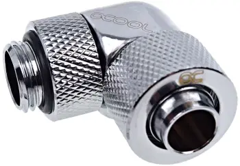 Lidhës uji Alphacool Eiszapfen 13/10mm, këndor 90°, G1/4, krom