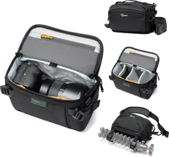 Çantë fotografike Lowepro ProTactic Lite SLX 110 AW III, me ndarës MaxFit, me All Weather Cover, e zezë