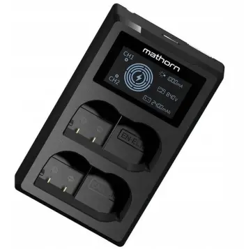 Karikues dyfishtë Mathorn MBC-D210, USB-C, për bateri Nikon EN-EL15C, i zi