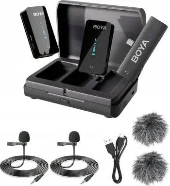 Mikrofon wireless BOYA BY-XM6-K6, sistem 2 kanale, USB C, i zi