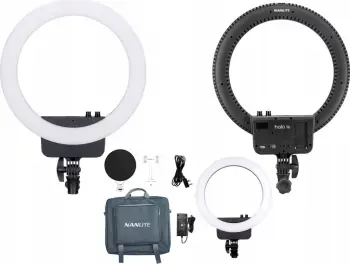 Dritë rrethore LED Nanlite Halo 16, 16", temperaturë dyfishe ngjyre, e zezë