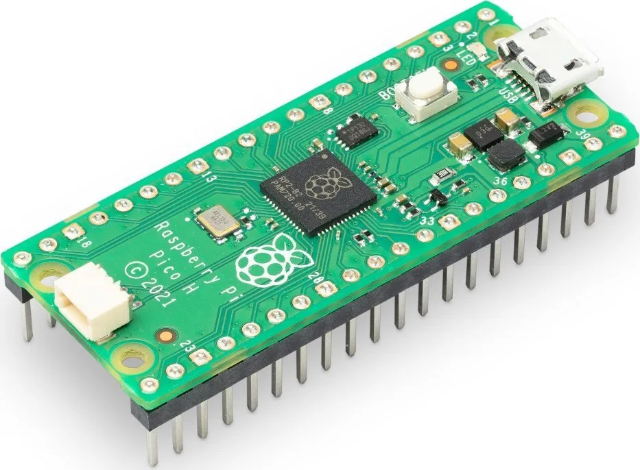 Pllakë mikrokontroller Raspberry Pi Pico H, RP2040 32 bit, 2MB Flash, me header - 1