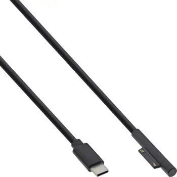 Kabllo karikimi InLine USB Type C në Surface, 1m, PD 15V 3A, e zezë