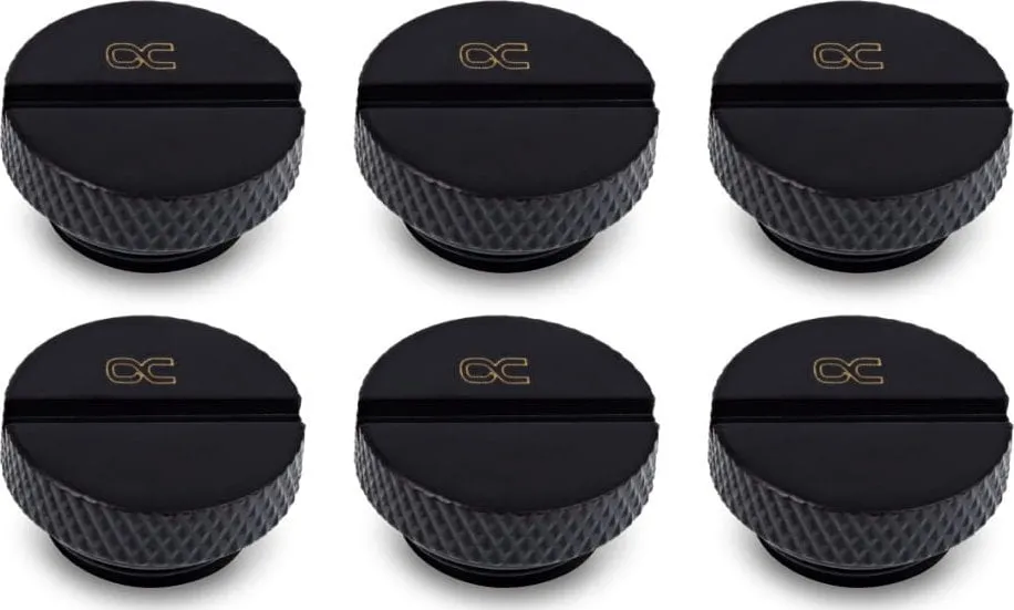 Set tapa vidhosëse Alphacool Eiszapfen G1/4, 6 copë, Deep Black - 1