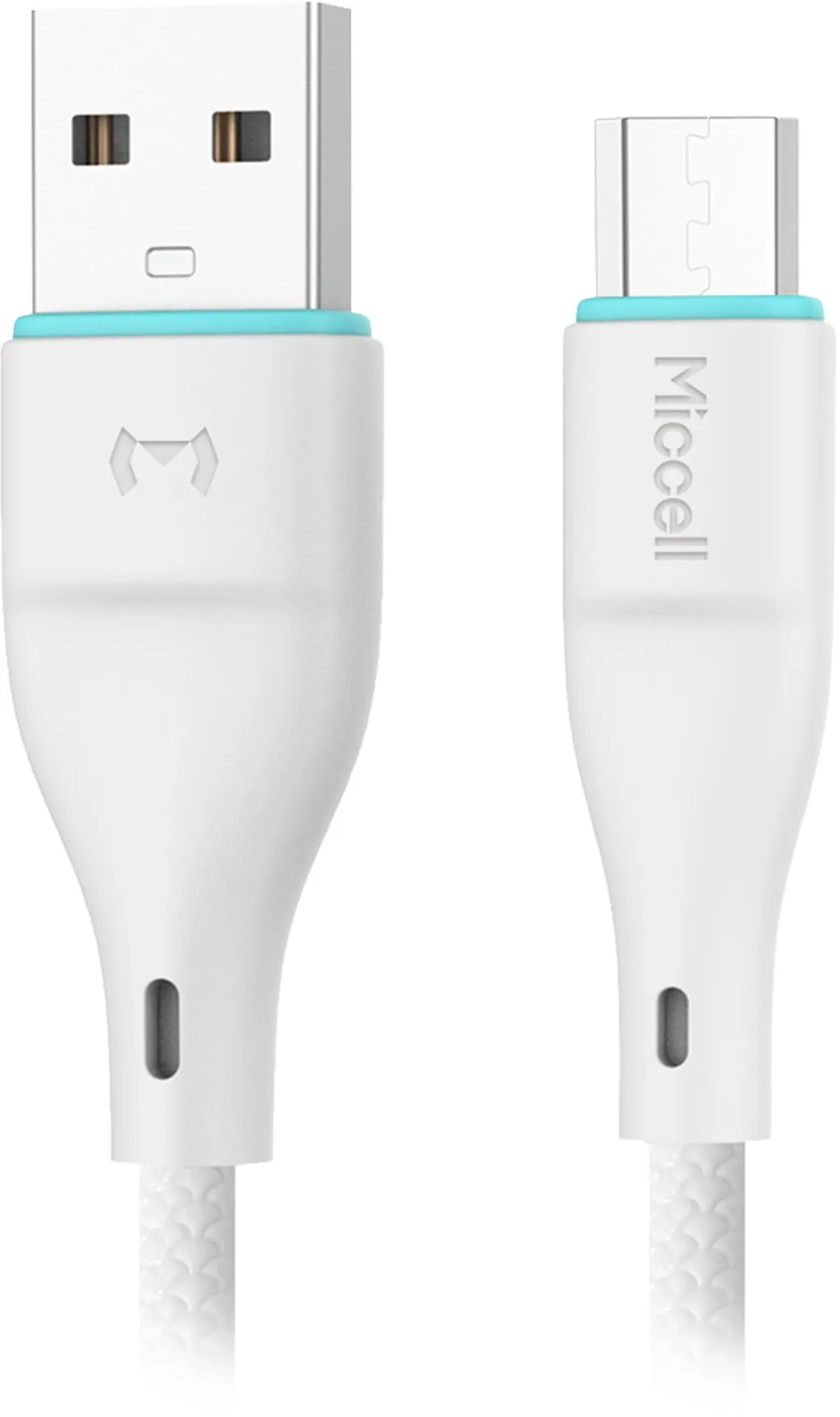 Kabllo USB në microUSB Miccell VQ D06, 2.4A, 1m, e bardhë - 1
